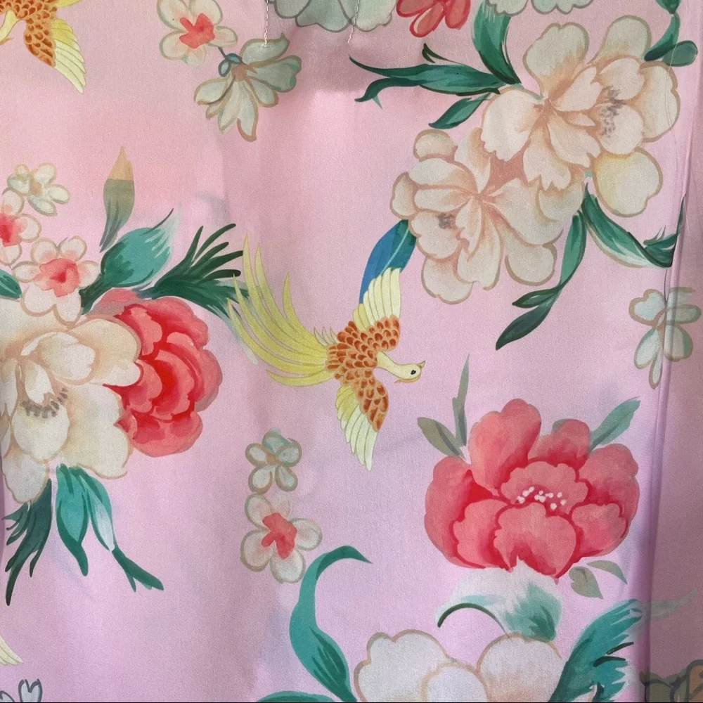 REVOLVE Plush Apparel‎ Pink Multi Floral Print Silky Pajama Set